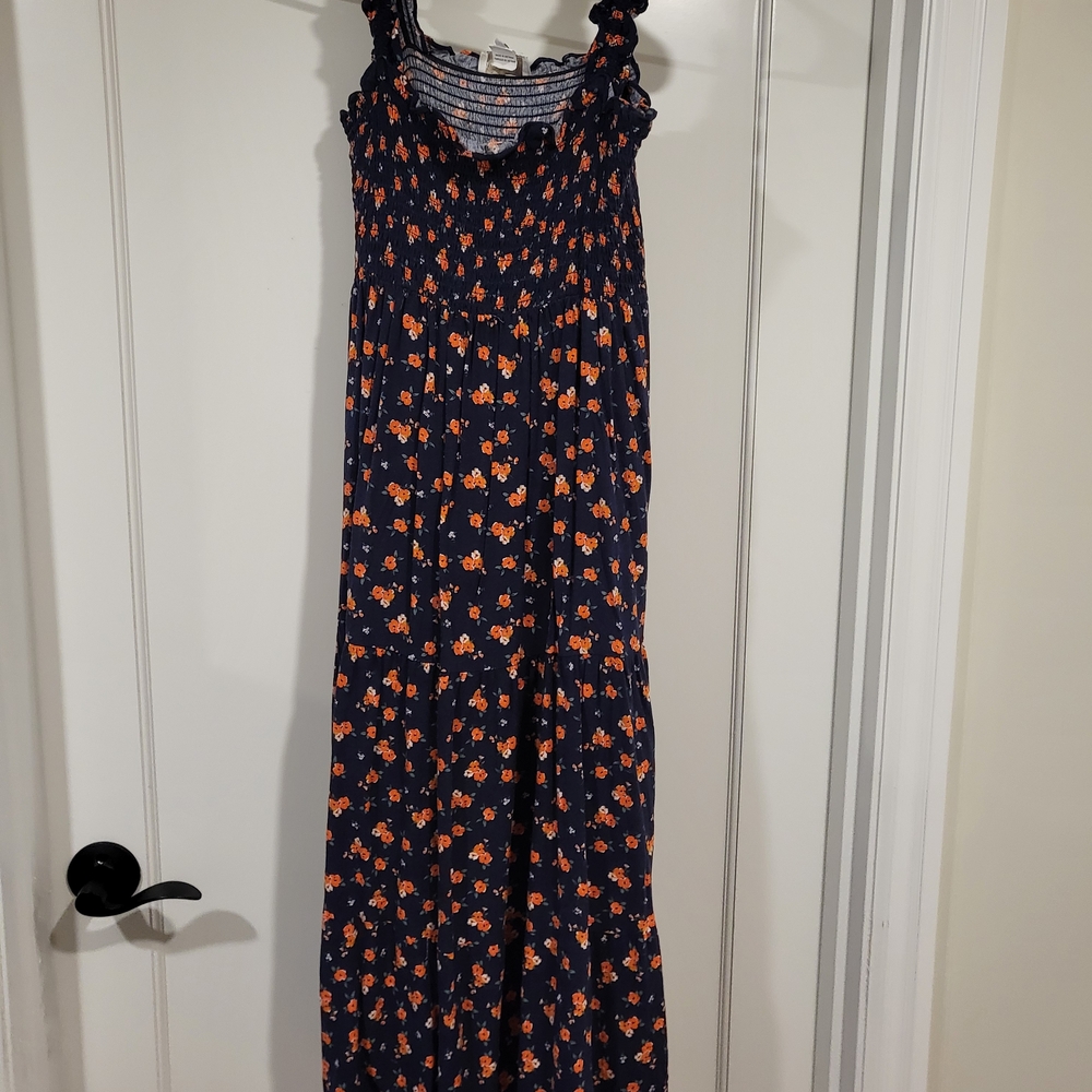 APRICOT Navy Dress with Orange Floral Design - Picture 2 of 4